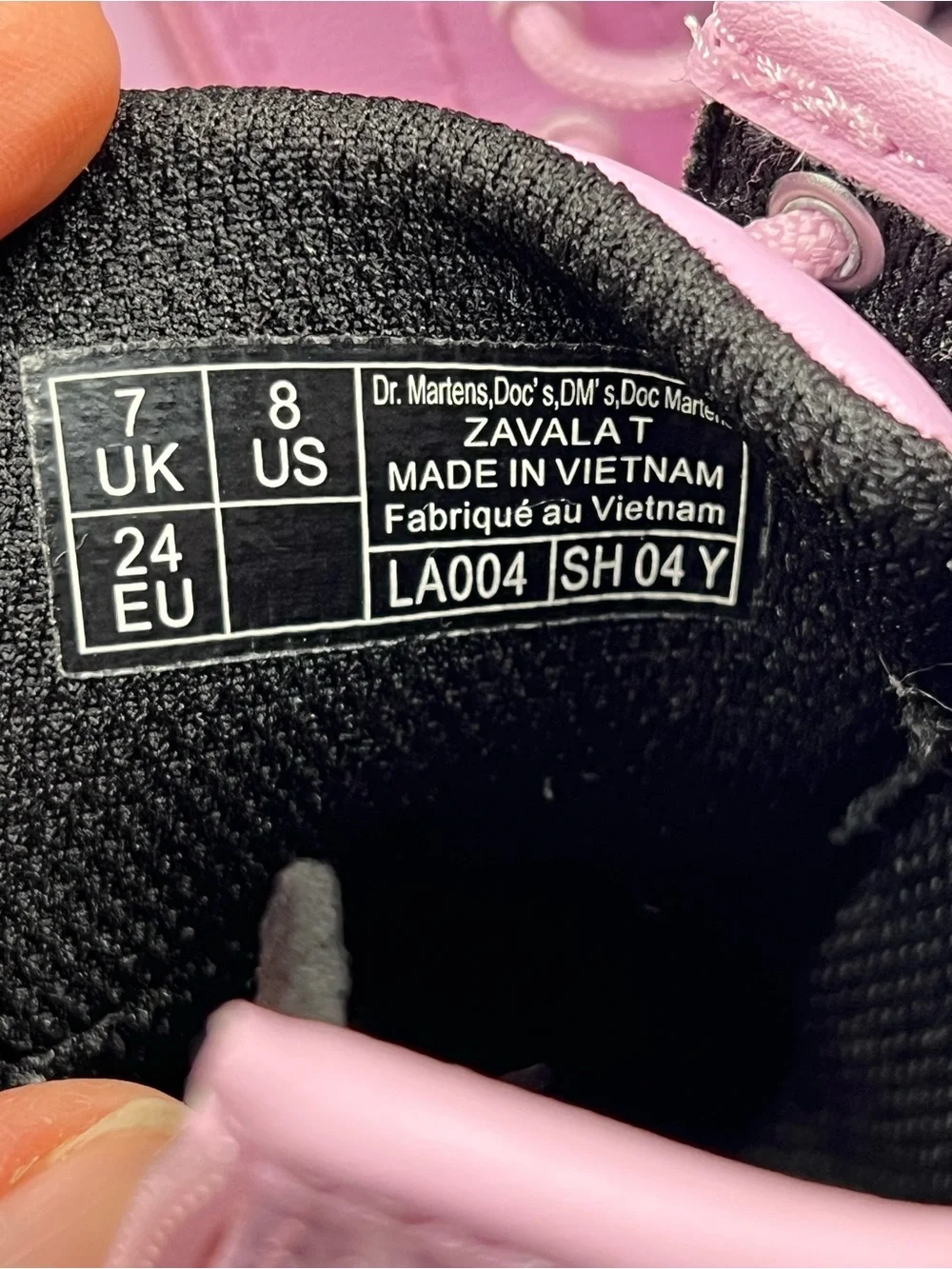 Dr. Martens Kids Light Pink Lace-Up Ankle Boots